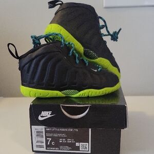 Nike Little Posite One Kids Shoes - Black and Green